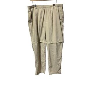 Columbia Men's XL Pull On Convertible Pants Shorts Khaki Tan Beige Pockets 32”